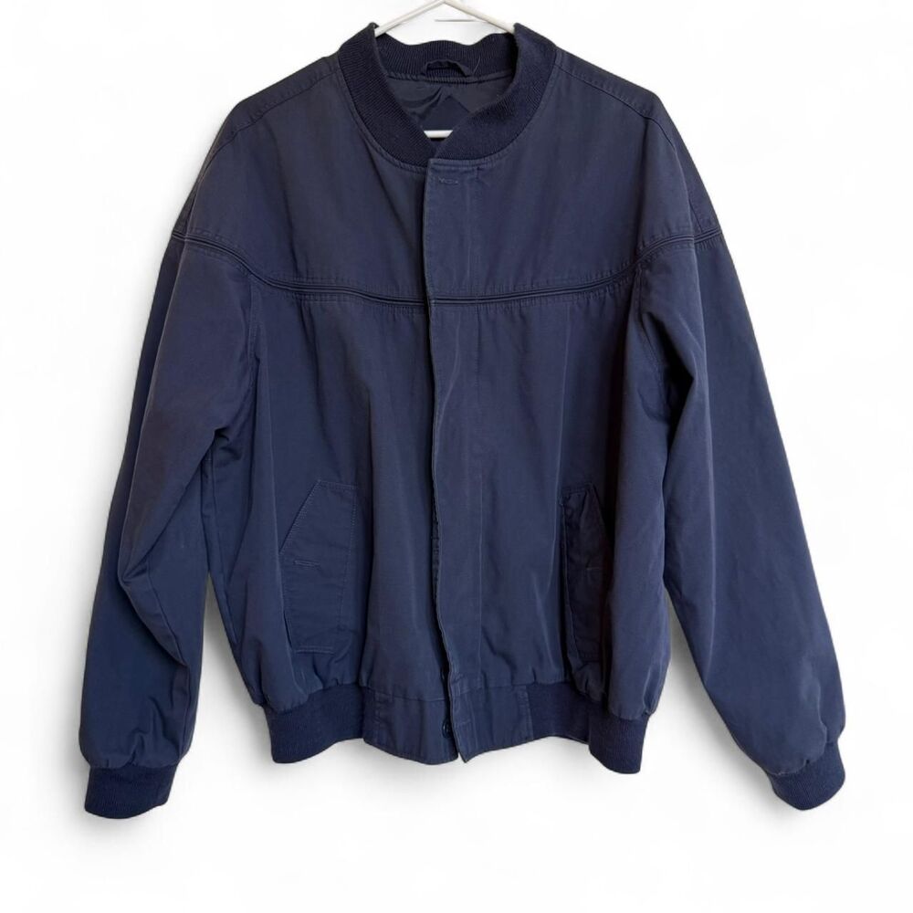 Honneywell & Todd Men's Navy Blue Cotton zip up bomber jacket, L